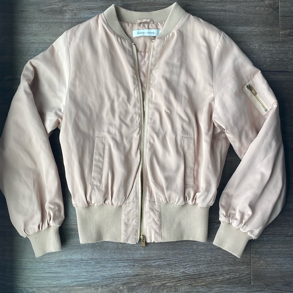 Rose gold/nude pink bomber jacket